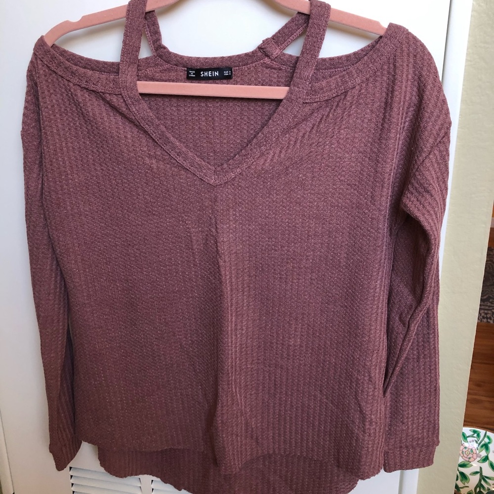 Shein thermal cold shoulder shirt